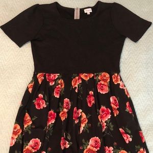 Black & Floral LuLaRoe Amelia